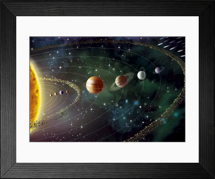 Framed Print : Solar System, Illustration Framed Print : Solar System, Illustration