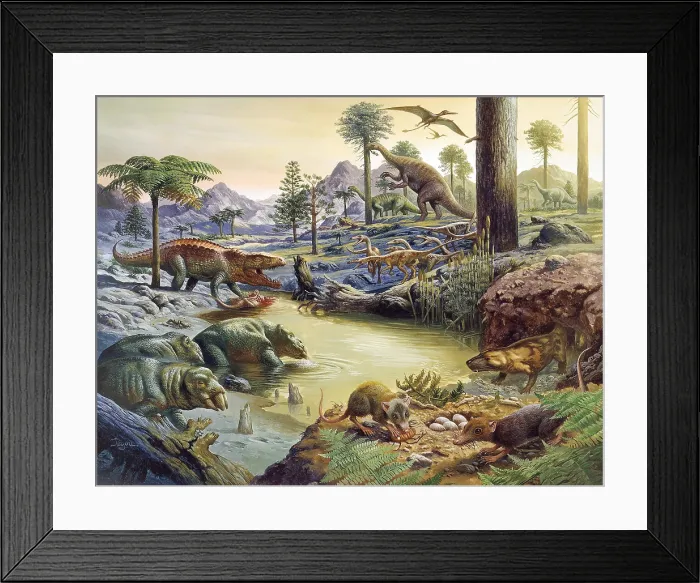 Framed Print : Triassic Landscape Framed Print : Triassic Landscape