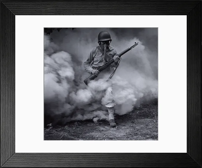 Framed Print : Sergeant In Gas Mask