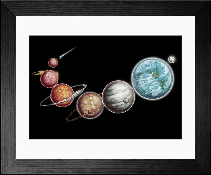 Framed Print : Formation of Moon, Illustration Framed Print : Formation of Moon, Illustration