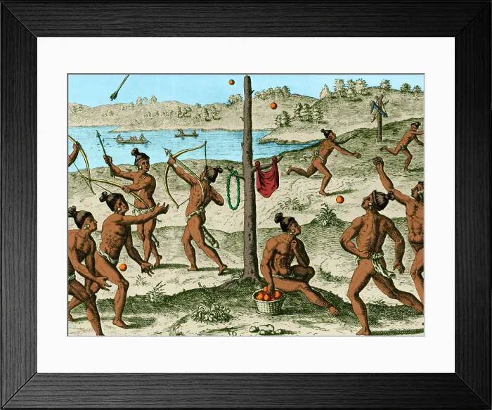 Framed Print : Native American Sports, 16th Century