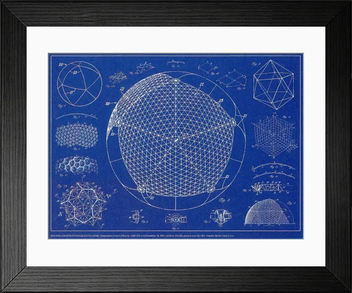 Framed Print : Building Construction / Geodesic Dome, 1951
