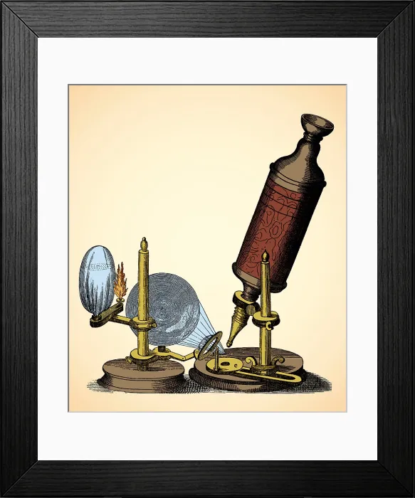 Framed Print : Robert Hooke Microscope, 17th Century