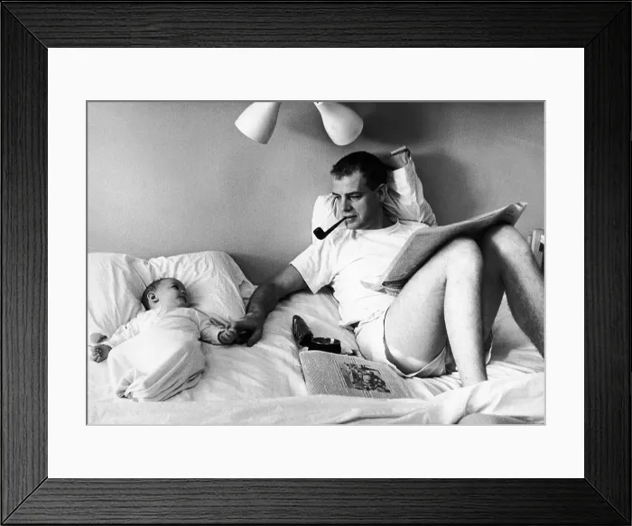 Framed Print : Father and Baby, 1960 Framed Print : Father and Baby, 1960