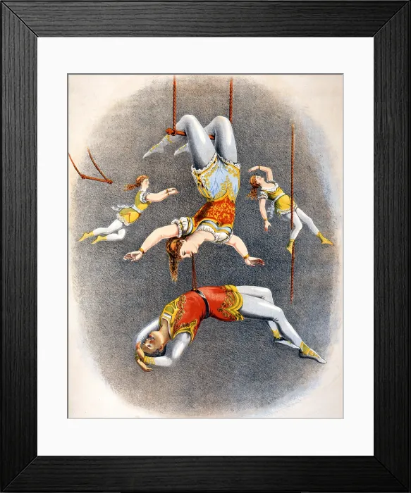 Framed Print : Circus Trapeze Act, 1875 Framed Print : Circus Trapeze Act, 1875
