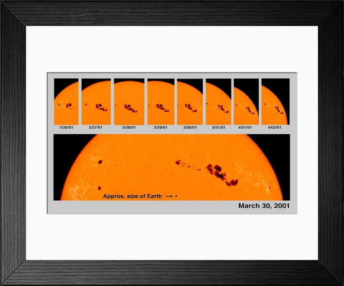 Framed Print : Sunspot Series, Solar Cycle 23, 2001 Framed Print : Sunspot Series, Solar Cycle 23, 2001