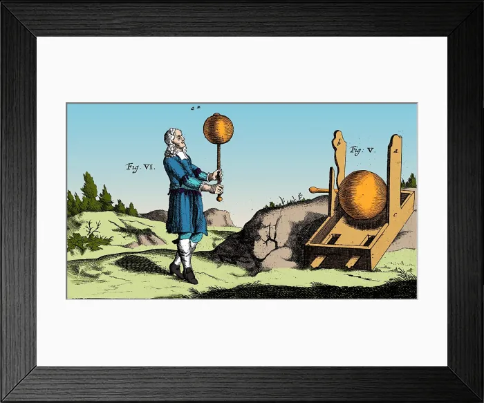 Framed Print : Otto von Guericke, Electric Generator, 1672 Framed Print : Otto von Guericke, Electric Generator, 1672