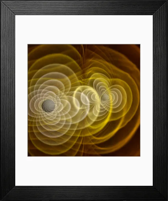 Framed Print : Gravitational Waves, Merging Black Holes Framed Print : Gravitational Waves, Merging Black Holes