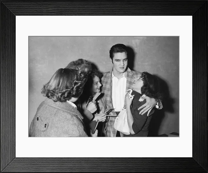 Framed Print : Elvis and Fans, c. 1955