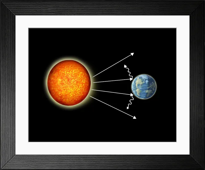 Framed Print : Sun's Rays Reflecting off Earth, Illustration