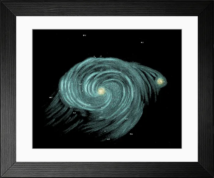 Framed Print : Whirlpool Galaxy, William Parsons, 1850 Framed Print : Whirlpool Galaxy, William Parsons, 1850