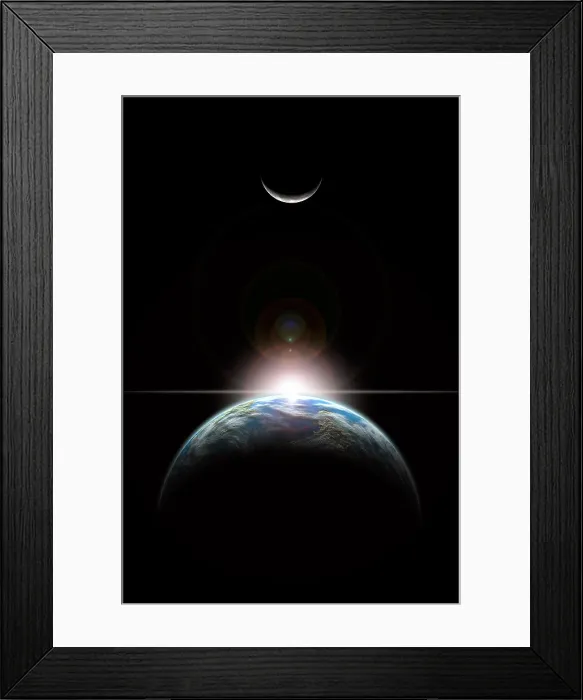 Framed Print : Sun Rise in Space Framed Print : Sun Rise in Space