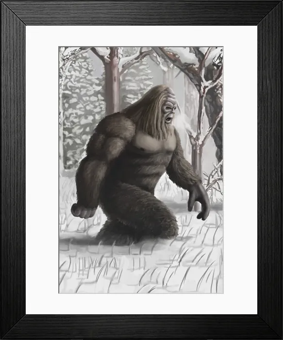 Framed Print : Bigfoot. Illustration of Bigfoot or sasquatch Framed Print : Bigfoot. Illustration of Bigfoot or sasquatch