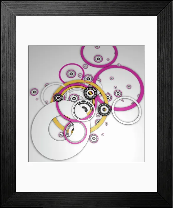 Framed Print : Overlapping interconnected concentric circle pattern Framed Print : Overlapping interconnected concentric circle pattern