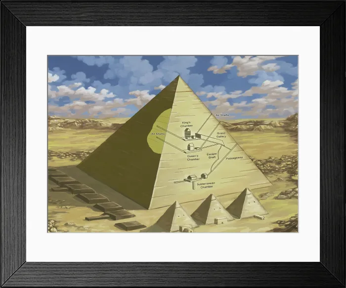 Framed Print : Great Pyramid of Giza, Cutaway View, Illustration Framed Print : Great Pyramid of Giza, Cutaway View, Illustration