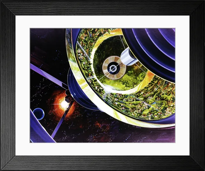 Framed Print : Space Colony Poster, 1970s