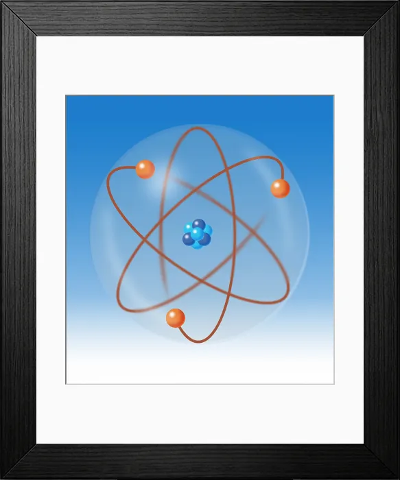Framed Print : Atomic Model, Illustration