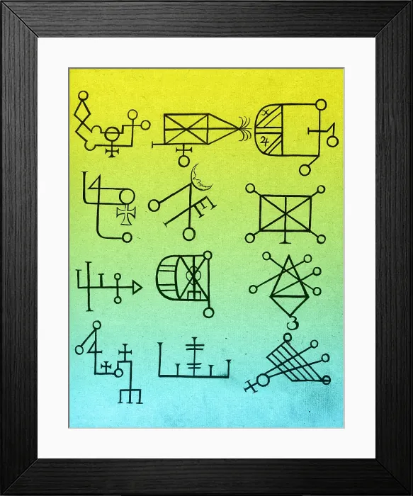 Framed Print : Cabbalistic Signs and Sigils, 18th Century