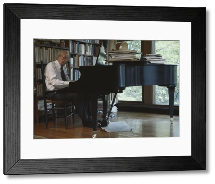 Framed Print : Aaron Copland c.1977 Framed Print : Aaron Copland c.1977