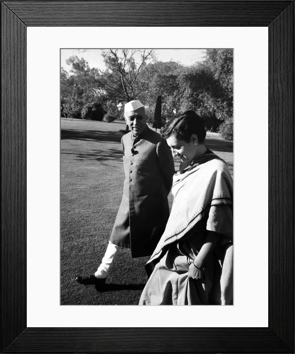 Framed Print : Nehru With His Daughter Indira Framed Print : Nehru With His Daughter Indira