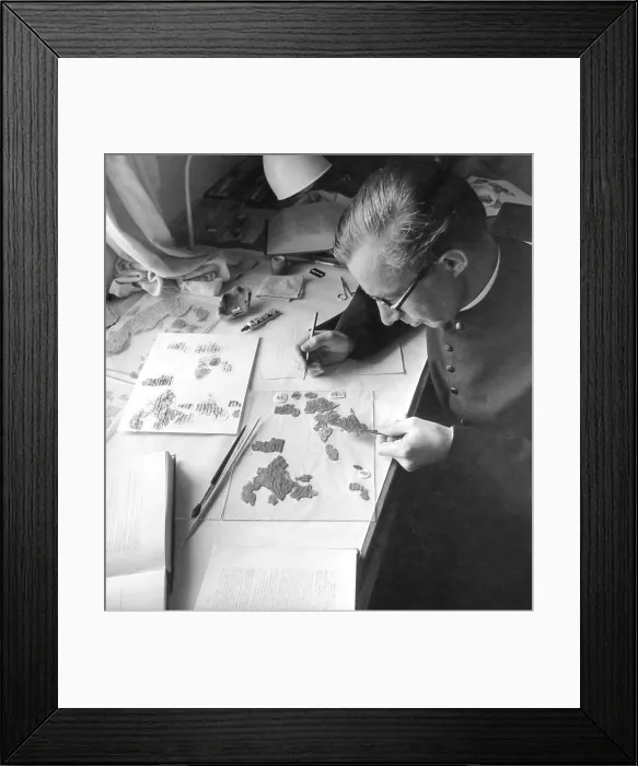 Framed Print : Jozef Milik with Dead Sea Scrolls Framed Print : Jozef Milik with Dead Sea Scrolls