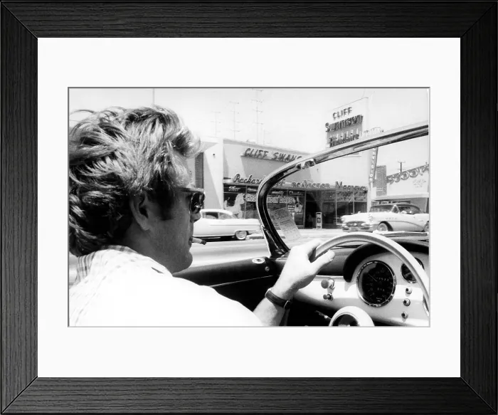 Framed Print : James Dean Driving Porsche Speedster Framed Print : James Dean Driving Porsche Speedster