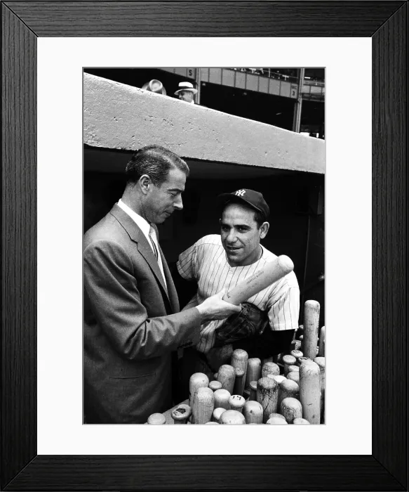 Framed Print : Joe DiMaggio and Yogi Berra, 1956 Framed Print : Joe DiMaggio and Yogi Berra, 1956
