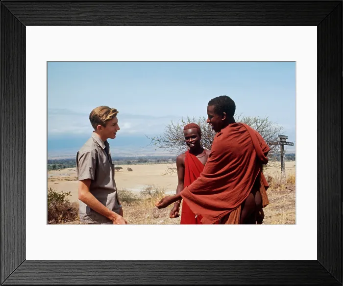 Framed Print : Philip Leakey and Maasai, c.1984