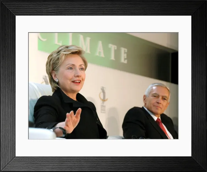 Framed Print : Senator Clinton and General Clark Framed Print : Senator Clinton and General Clark