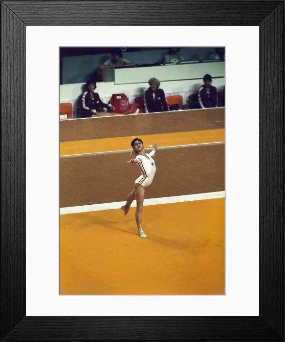 Framed Print : Olympic Gold medalist, Romanian gymnast, Nadia Comaneci