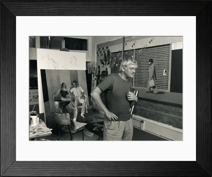 Framed Print : David Hockney in his Studio Framed Print : David Hockney in his Studio