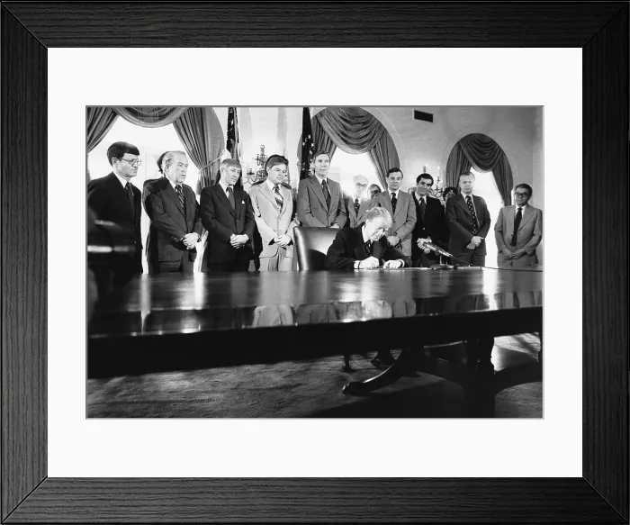 Framed Print : Jimmy Carter Signs A Bill Into Law Framed Print : Jimmy Carter Signs A Bill Into Law