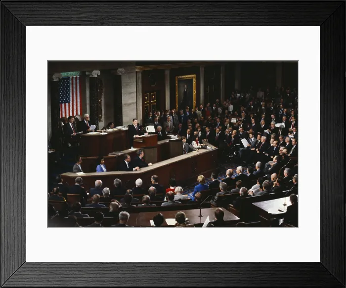 Framed Print : Reagan Speaking to Congress Framed Print : Reagan Speaking to Congress