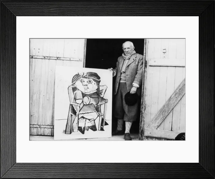 Framed Print : Picasso with Painting Framed Print : Picasso with Painting