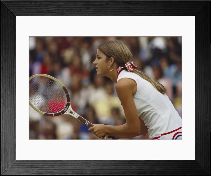 Framed Print : Chris Evert at Wimbledon, 1973 Framed Print : Chris Evert at Wimbledon, 1973