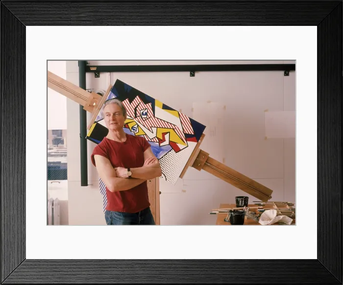 Framed Print : Roy Lichtenstein in his Studio, 1984 Framed Print : Roy Lichtenstein in his Studio, 1984
