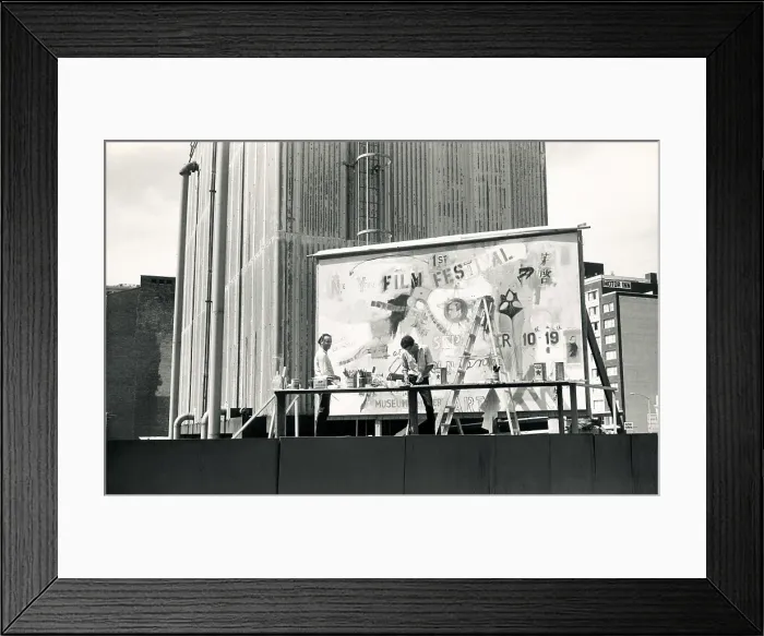 Framed Print : Larry Rivers Painting with Son, Lincoln Square, 1963 Framed Print : Larry Rivers Painting with Son, Lincoln Square, 1963