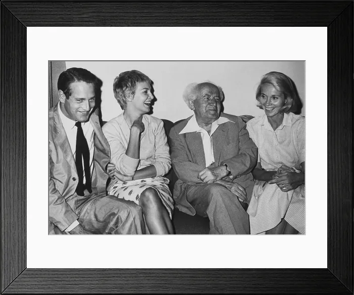 Framed Print : Newman, Woodward, Ben-Gurion and Saint, 1960