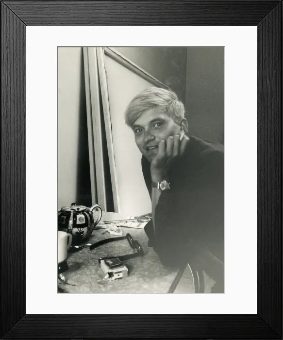 Framed Print : David Hockney in his Studio, 1966 Framed Print : David Hockney in his Studio, 1966