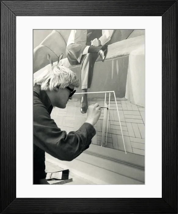 Framed Print : David Hockney in his Studio, 1969 Framed Print : David Hockney in his Studio, 1969