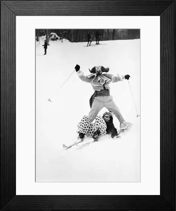 Framed Print : Bozo the Clown on Skis Framed Print : Bozo the Clown on Skis
