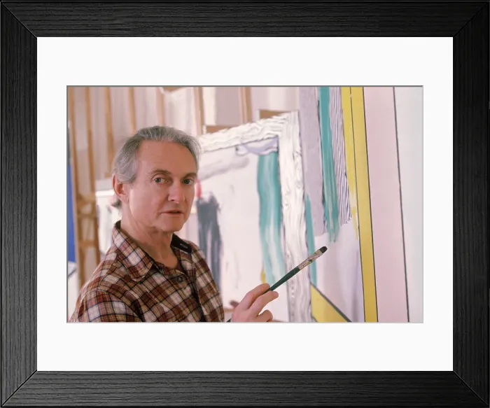 Framed Print : Roy Lichtenstein in Studio, 1984 Framed Print : Roy Lichtenstein in Studio, 1984