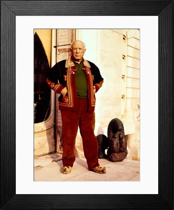 Framed Print : Picasso in Swedish Folk Dress, 1952 Framed Print : Picasso in Swedish Folk Dress, 1952
