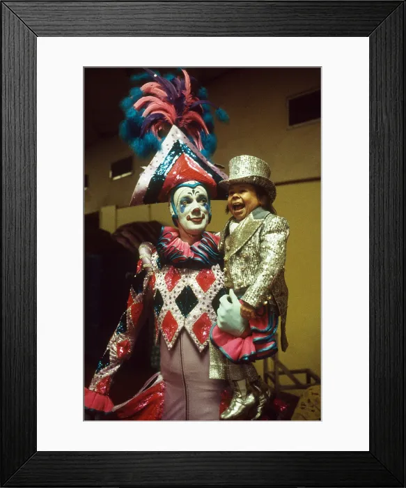 Framed Print : Michu and Clown, 1984