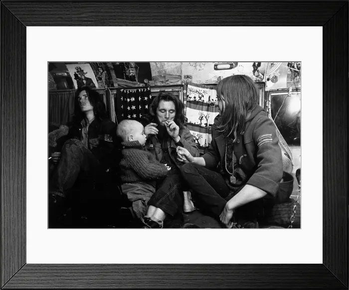 Framed Print : Hippie family