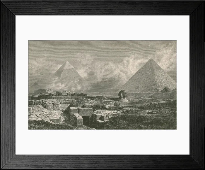 Framed Print : Giza Pyramids and Sphinx, 1878 Framed Print : Giza Pyramids and Sphinx, 1878
