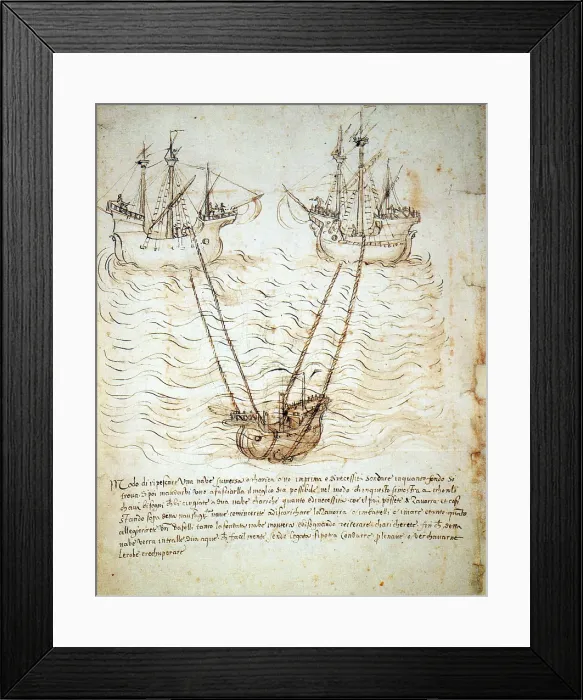 Framed Print : Sienese Invention for Raising Sunken Ship