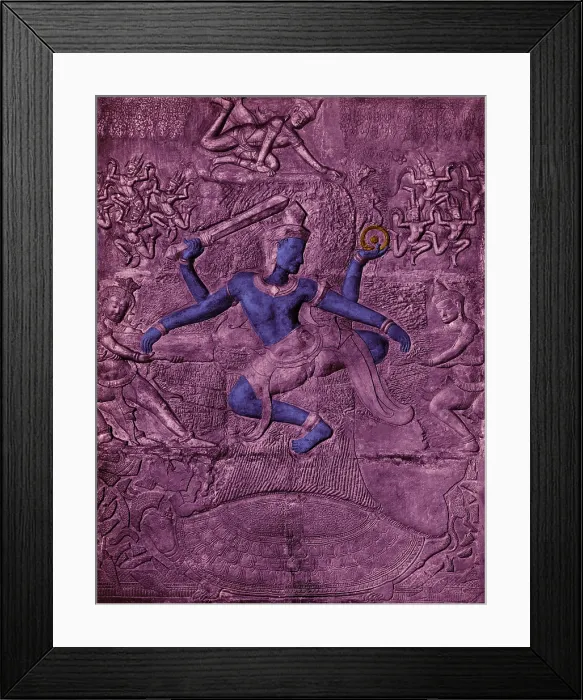 Framed Print : Vishnu and Doctor Dhanvantari Framed Print : Vishnu and Doctor Dhanvantari