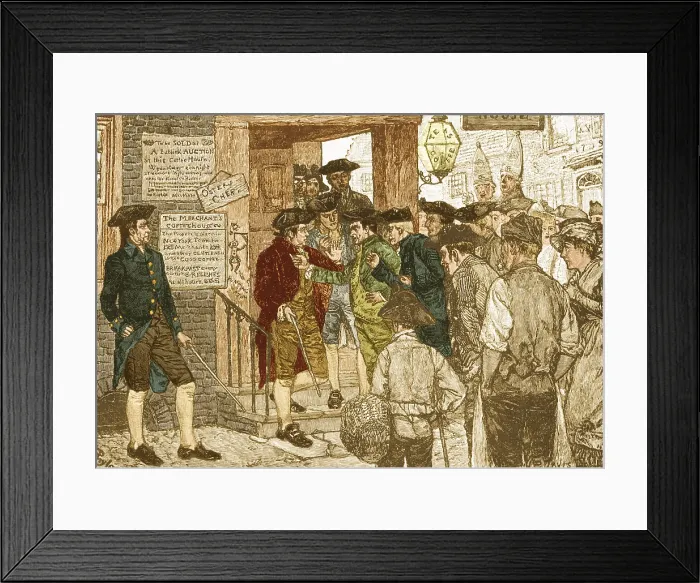 Framed Print : Mob Confronting Stamp Officer Framed Print : Mob Confronting Stamp Officer