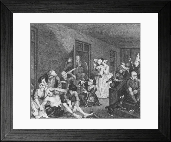 Framed Print : 'Bedlam' by William Hogarth, 1735